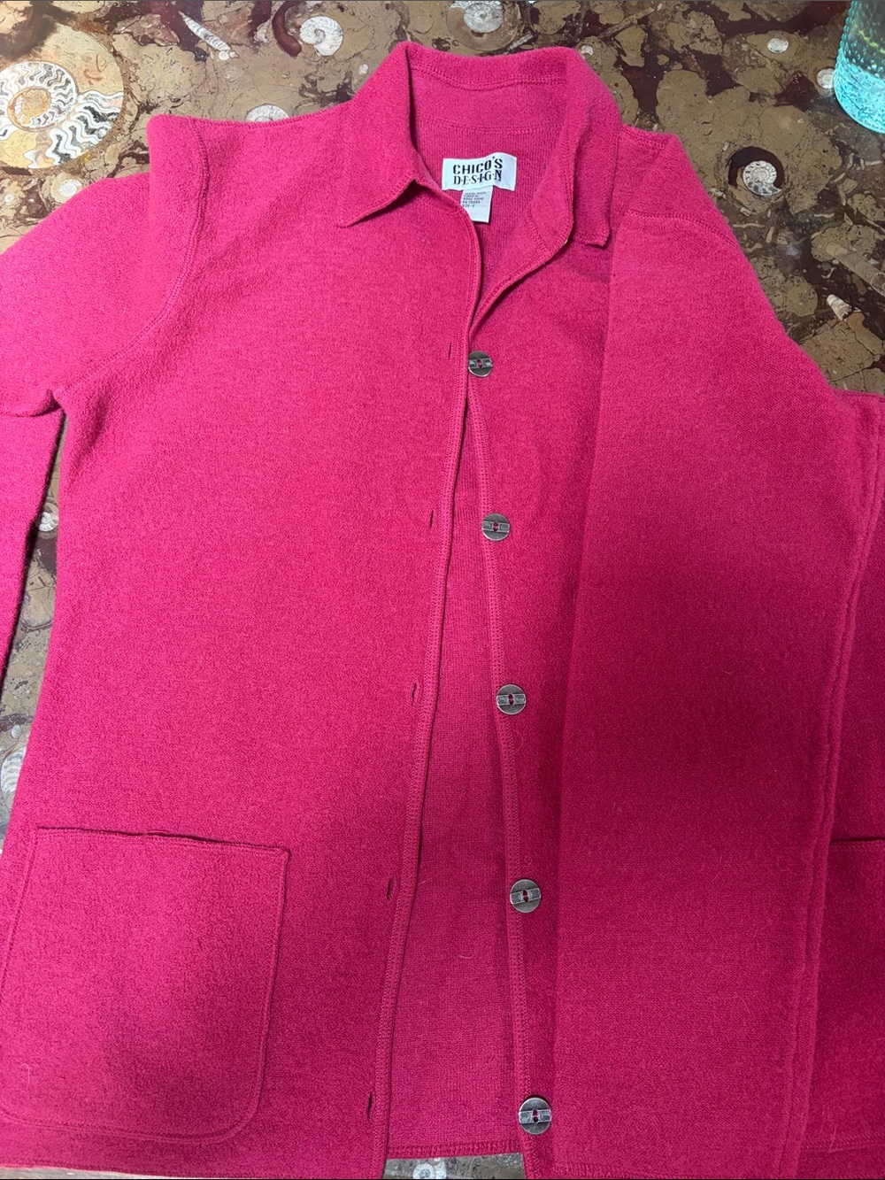 Chico's Hot Pink Button-Front Jacket